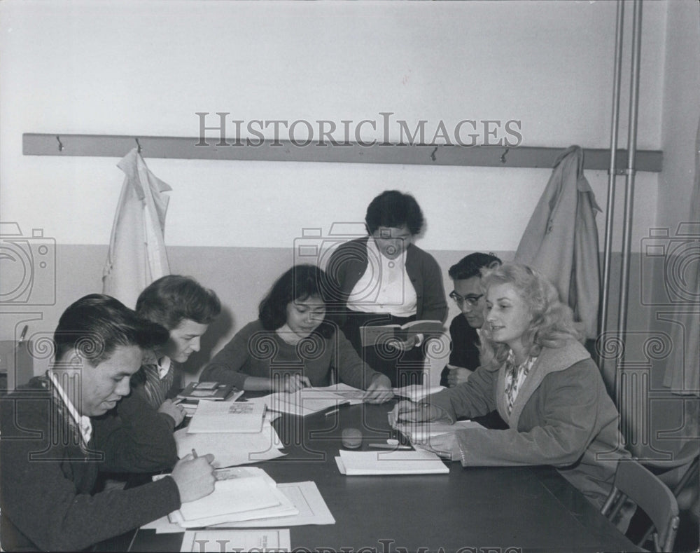 1965 Japanese Language Institute Student Study Group - Historic Images