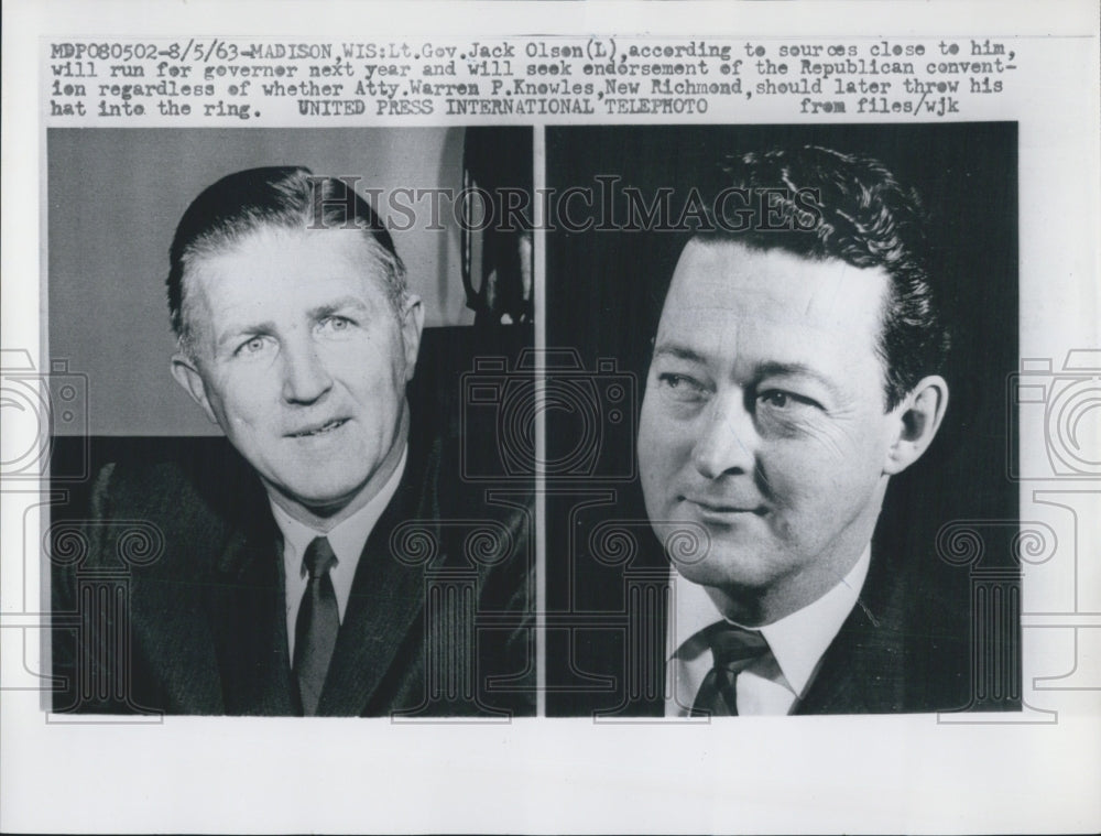 1963 Lt. Gov. Jack Olsen to run for governor - Historic Images