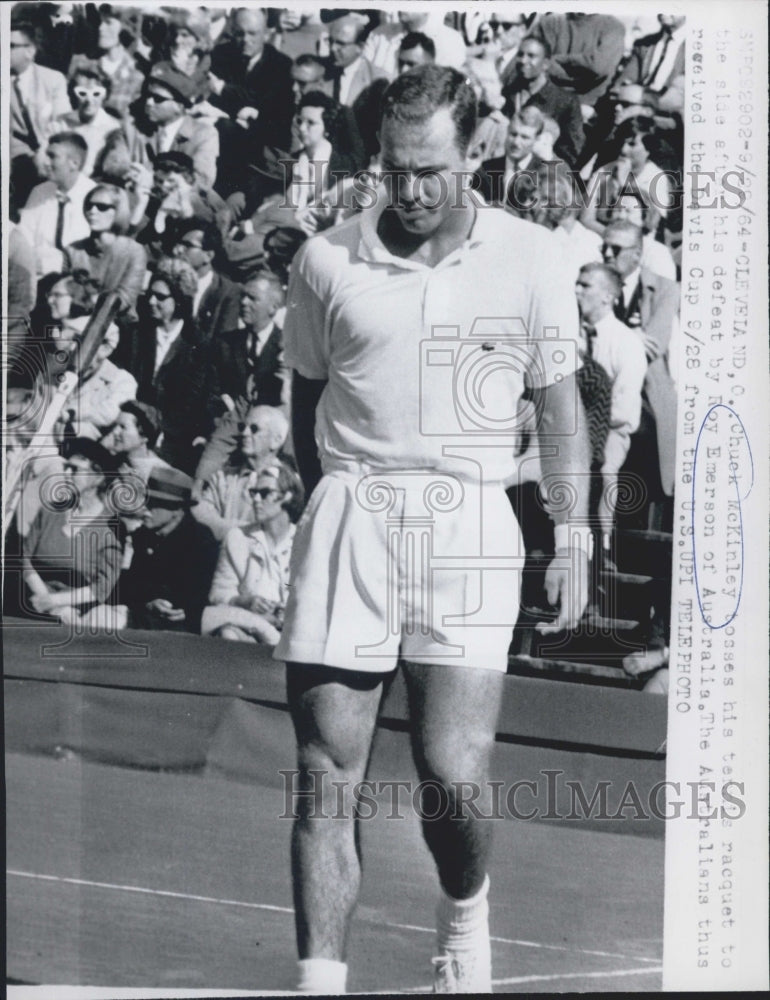1964 Chuck McKinley Defeated By Roy Emerson in Tennis Championship - Historic Images