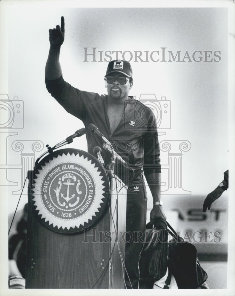 1986 Press Photo Julius Adams, New England Patriots Player - Historic Images