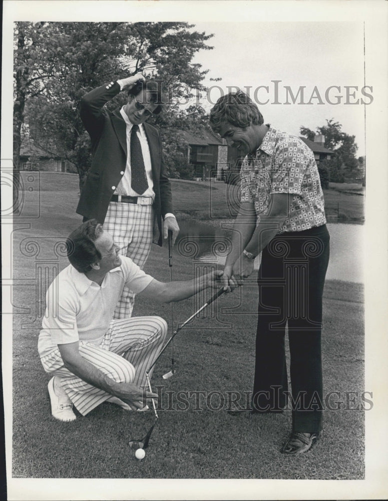 1973 Golf Trick Shot Artist Paul Hahn with Pat Kenny and Gene Corley - Historic Images