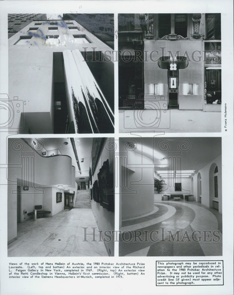 1985 Press Photo of the work of architectural designer Hans Hollein - Historic Images