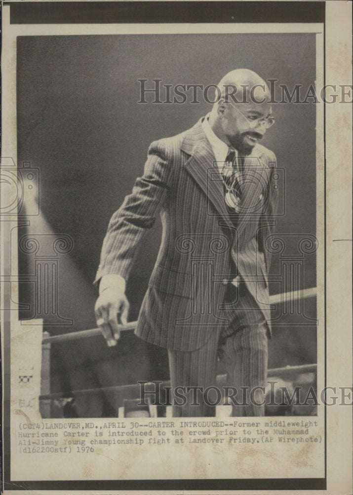 1976 Former Middleweight Hurricane Carter At Championship Fight - Historic Images