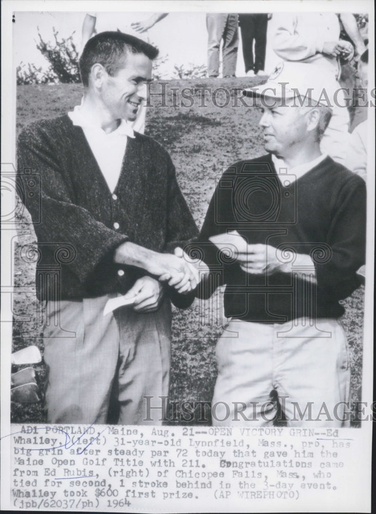 1964 Maine Open Golf Winner Ed Whalley And Ed Rubis Second Place - Historic Images