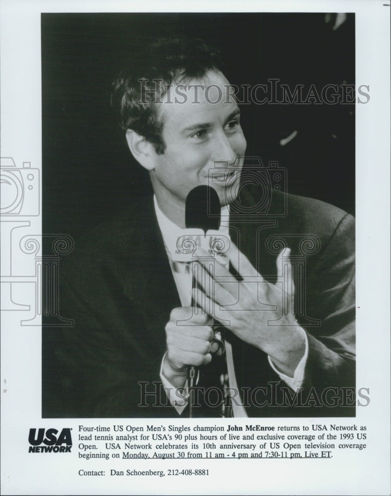 Press Photo Four Time US Open Men&#39;s Single Tennis Champion John McEnroe - Historic Images