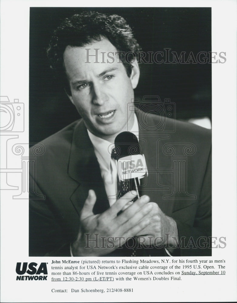 1995 Press Photo John McEnroe Covering 1995 US Open - Historic Images