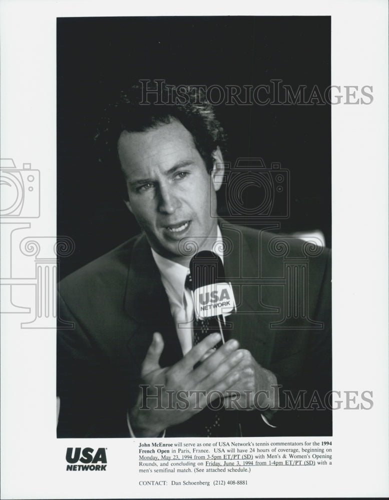 1994 Press Photo John McEnroe Covers French Open - Historic Images