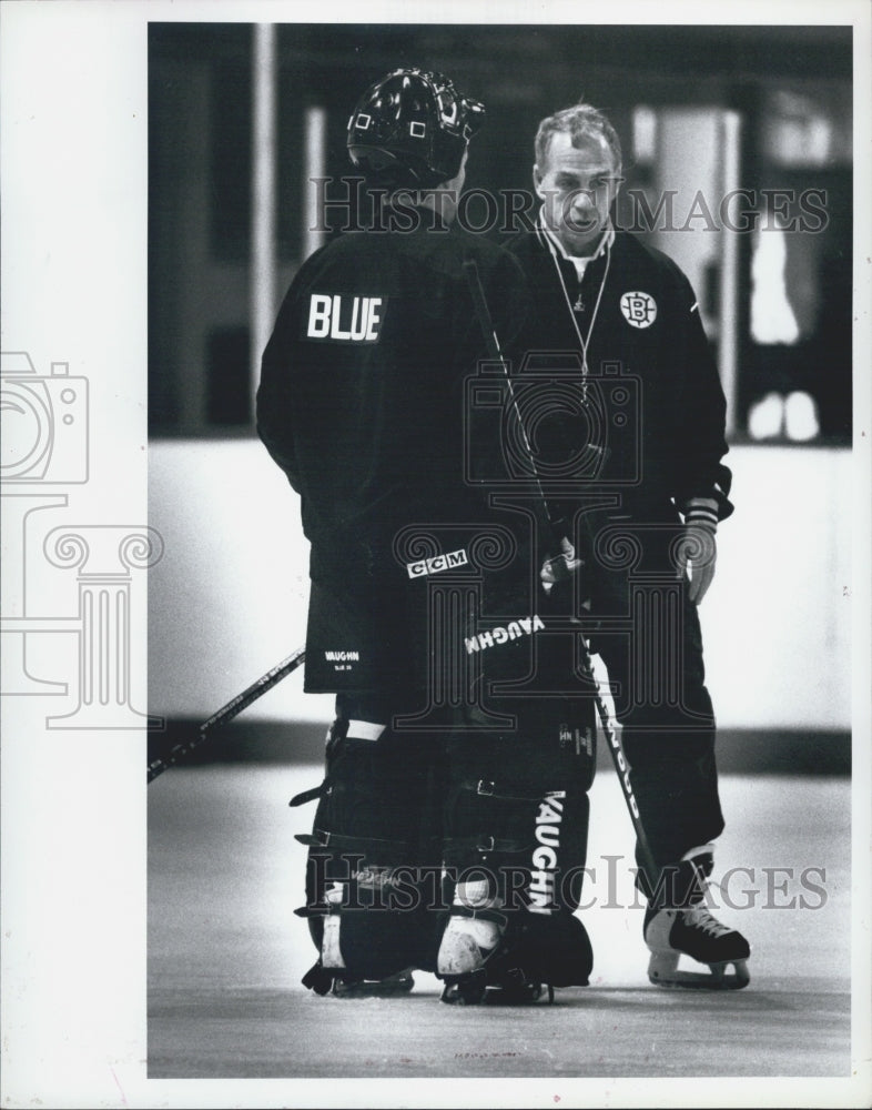 1994 Press Photo Bruins John Blue and Coach Tom McVie - Historic Images