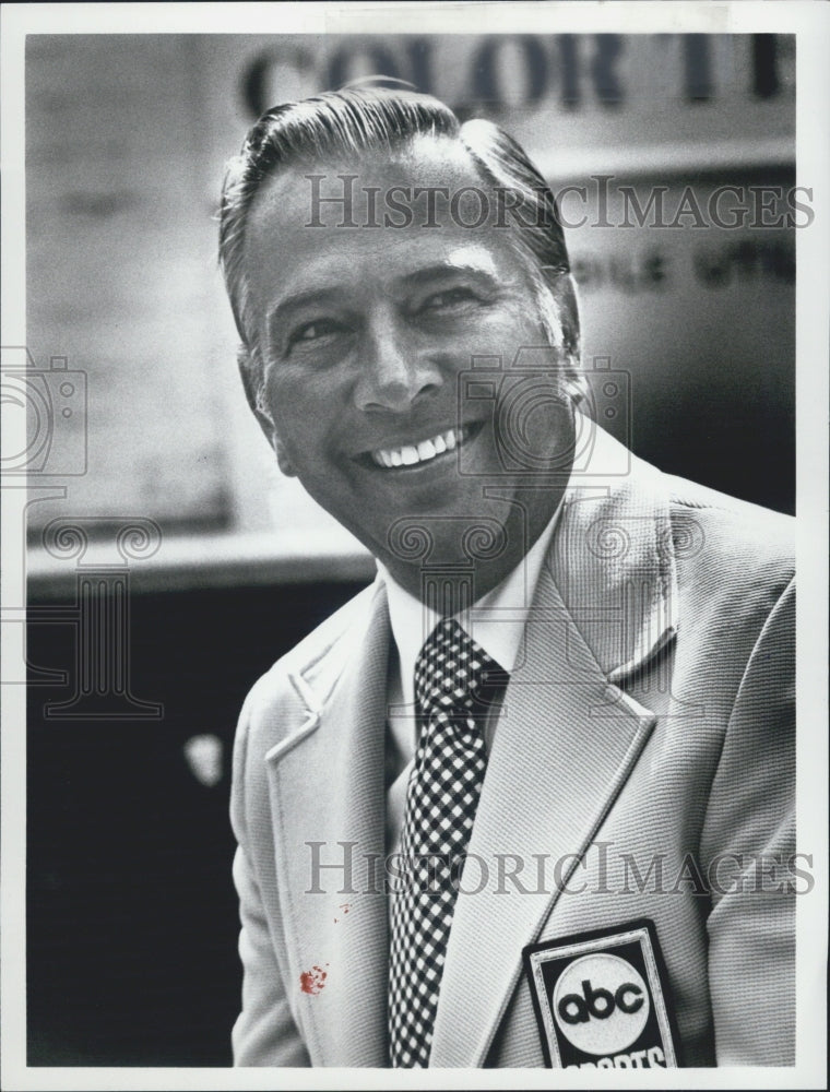 Press Photo Bill Flemming T.V. Sportscaster - Historic Images