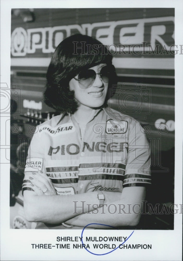Press Photo Shirley Muldowney Three Time NHRA World Champion Automobile Racing - Historic Images