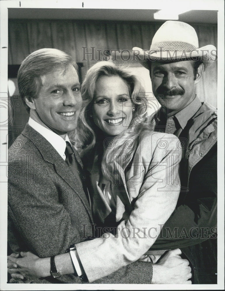 1988 Press Photo Actors Jameson Parker, Gerald McRaney And Shelley Smith - Historic Images