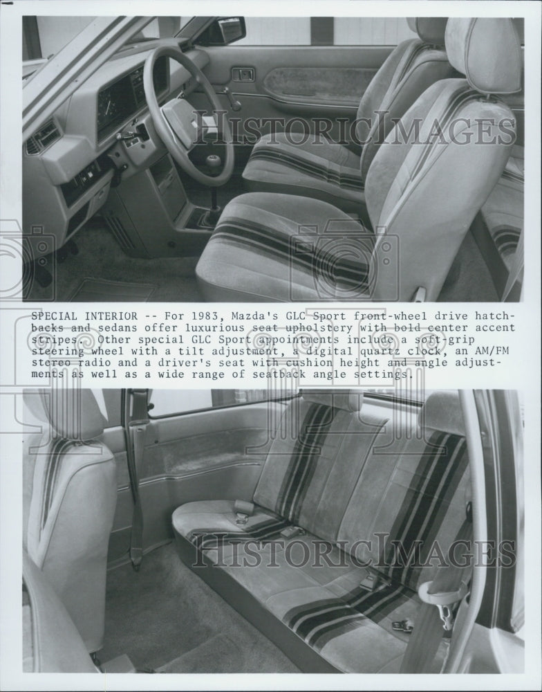 1983 Press Photo Mazda GLC Sport Hatchbacks Front-Wheel Drive Interior View - Historic Images