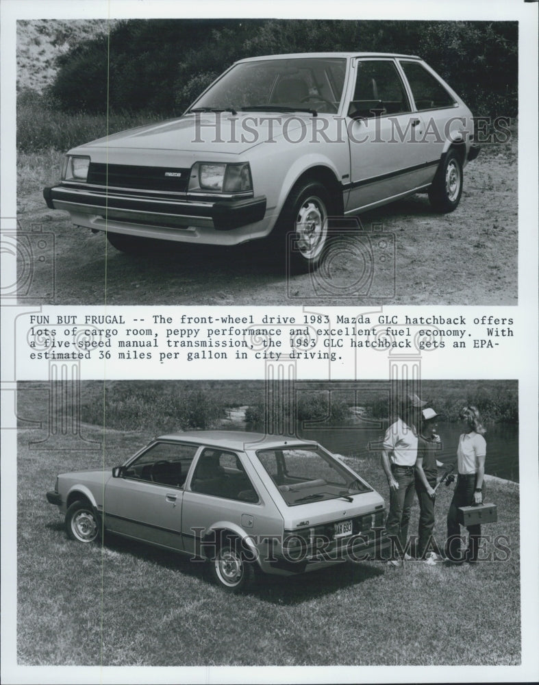 1983 Press Photo Mazda GLC Hatchback Two-Door Exterior View Economy Car - Historic Images