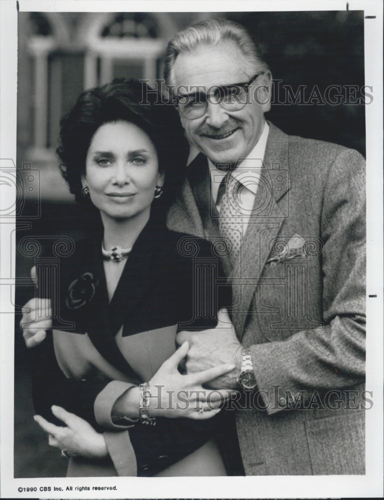 1990 Press Photo Suzanne Plechette and Lloyd Bridges in &quot;The Queen of Mean&quot; - Historic Images