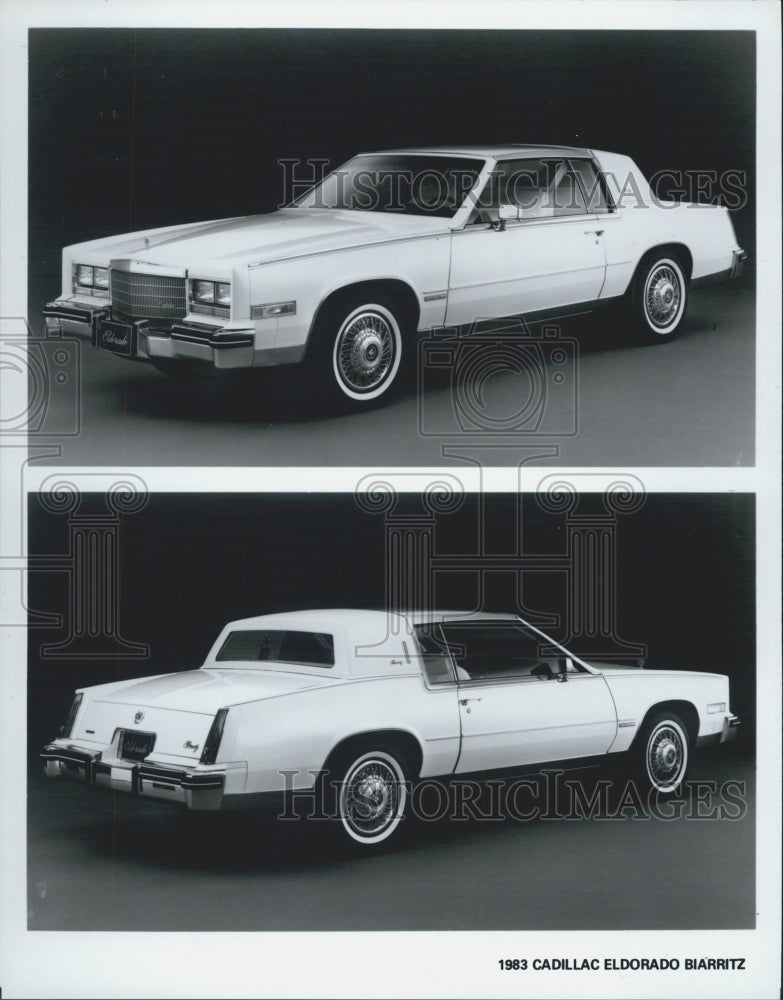 1983 Press Photo Cadillac Eldorado Biarritz Front Rear View - Historic Images