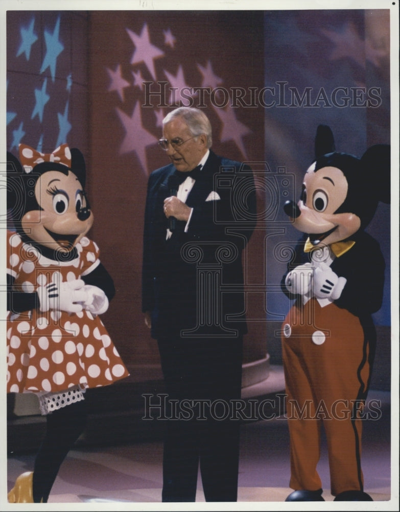 1992 Press Photo Star Search Television Show Ed McMahon Host Mickey Minnie Mouse - Historic Images