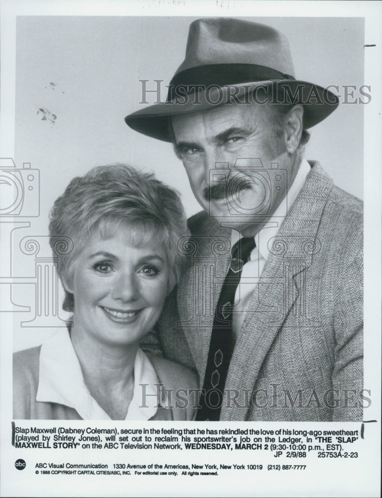 1988 Press Photo Shirley Jones and Dabney Coleman in &quot;The Maxwell Story&quot; - Historic Images