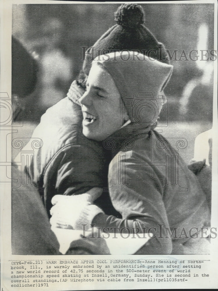 1971 Anne Henning after setting a new world record in the 500 meter - Historic Images