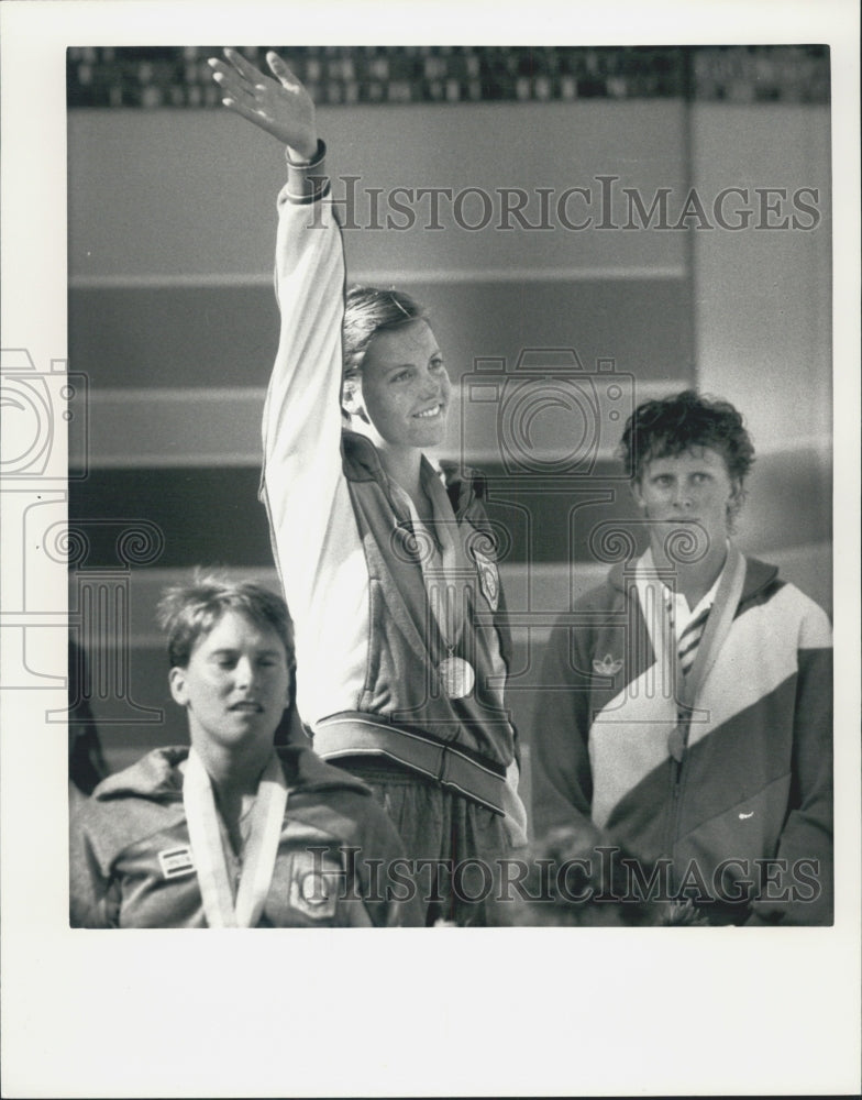 1984 Press Photo Mary Wayte American Freestyle Swimmer Olympic Gold Medalist - Historic Images