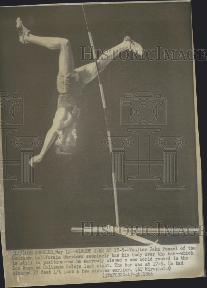 1966 Vaulter John Pennel of Southern California Striders - Historic Images