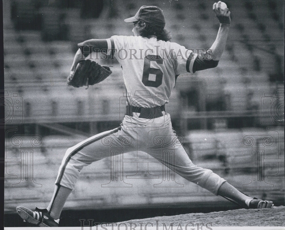 1974 Tuley pitcher No. 6 Harry Nieves playing against Kennedy - Historic Images