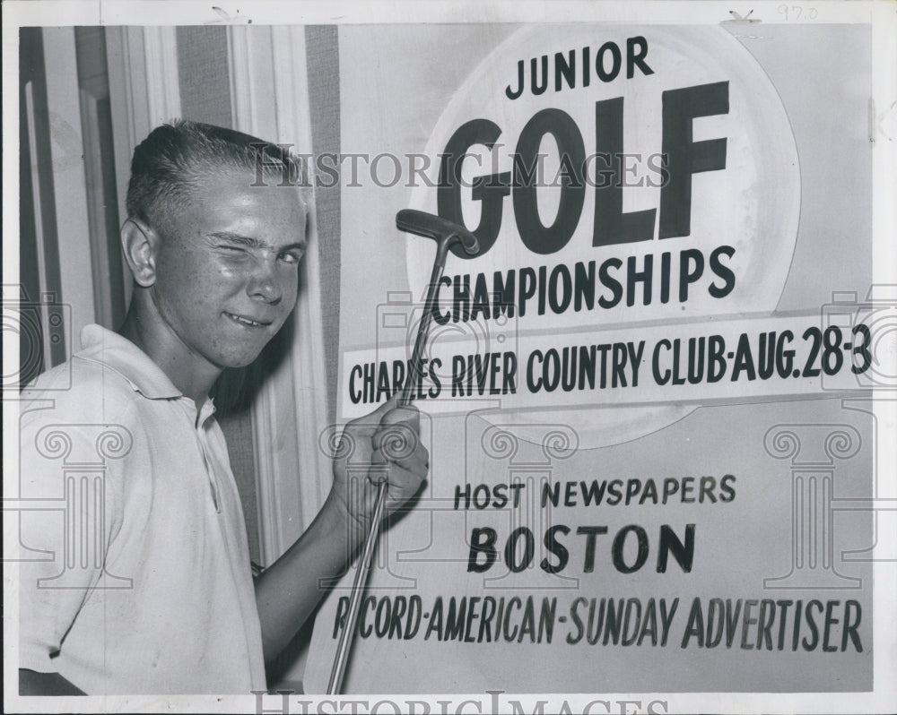 1961 Bill Wade Youngest Golfer Plays Tournament Charles River Club - Historic Images