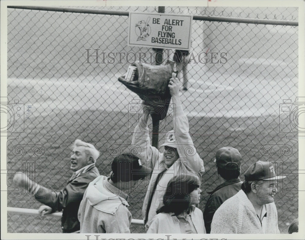 1983 Press Photo Madison Muskie minor league baseball fan parade fish head - Historic Images