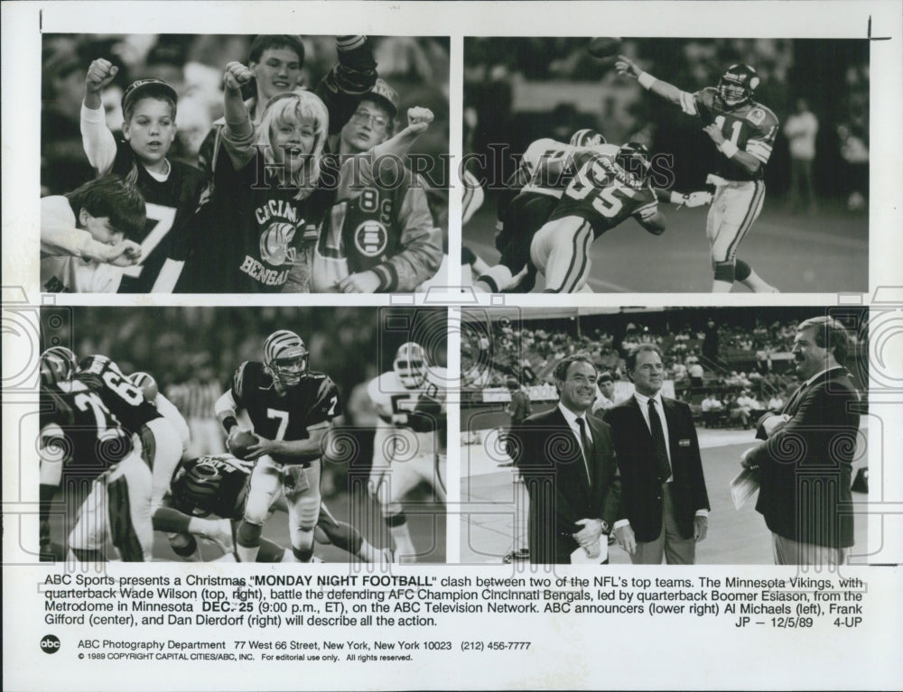1989 Press Photo Monday Night Football - Historic Images