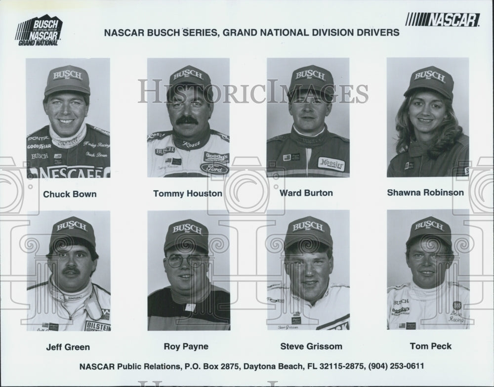 1994 Press Photo NASCAR Bush Series Grand National Drivers Chuck Bown Tommy - Historic Images
