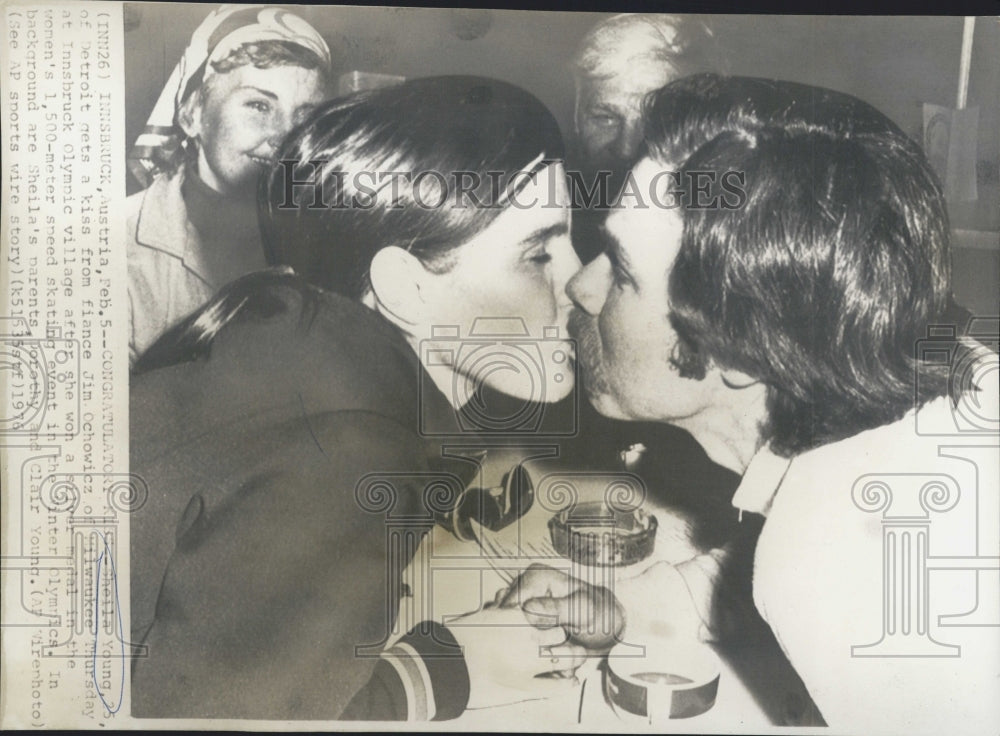 1976 Sheila Young Olympic Skater And Fiance Jim Ochowicz After Win - Historic Images