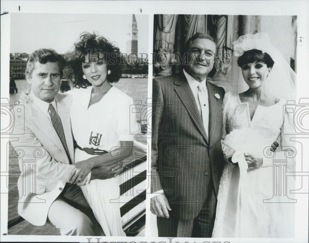 1989 Press Photo James Farentino, Joan Collins, and Gene Kelly in &quot;Sins&quot; on CBS - Historic Images