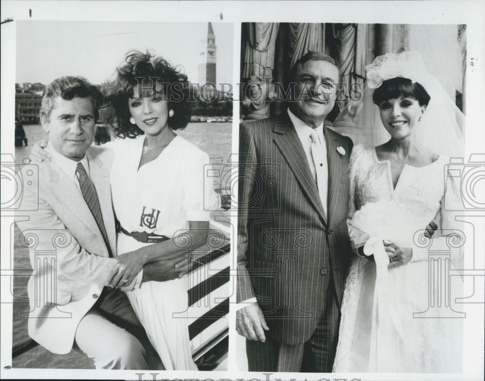 1989 Press Photo James Farentino, Joan Collins, and Gene Kelly in "Sins" on CBS - Historic Images
