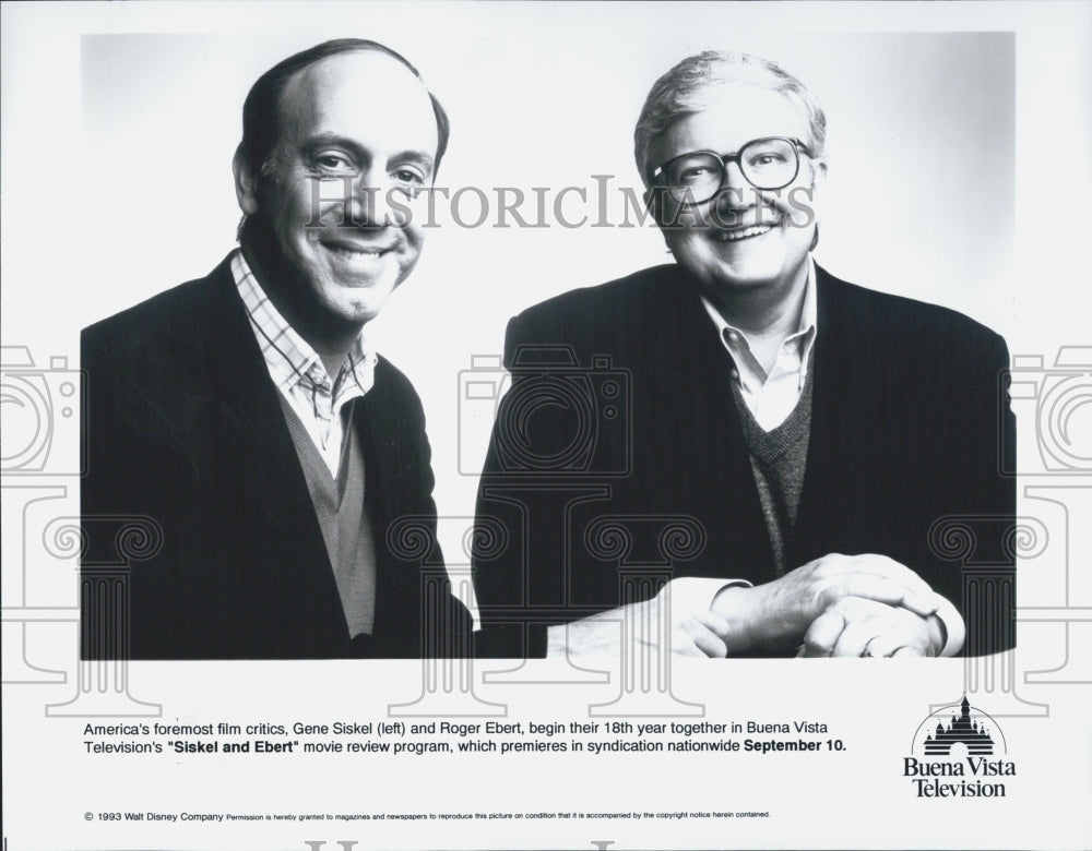 1993 Press Photo Film Critics Gene Siskel and Roger Ebert - Historic Images