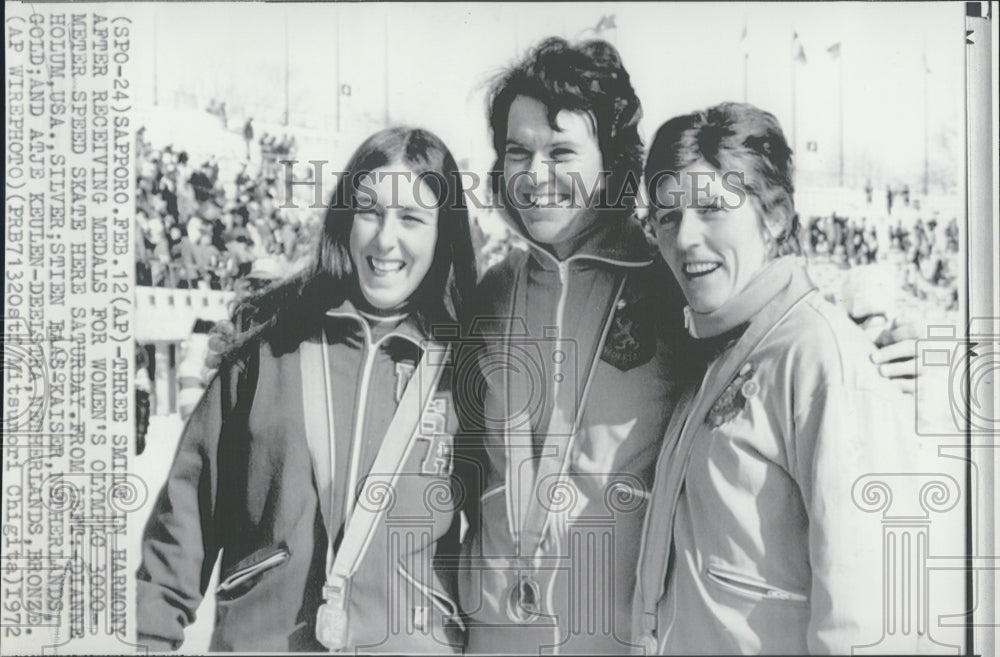 1972 Olympic Skating Medal Winners Dianne Holum, Stien Baas - Historic Images
