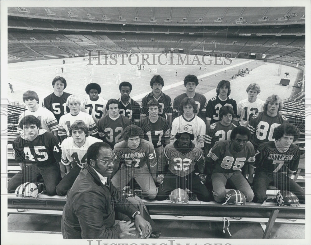 1980 Press Photo Football Coach Ben Wright Seattle Wade Killian Ron Finholm - Historic Images