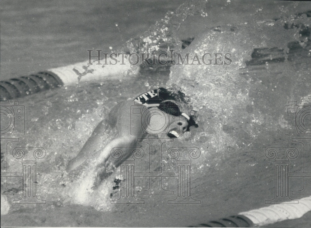 1984 Press Photo Mercer Islands Mary Wayte 200 meter freestyle - Historic Images