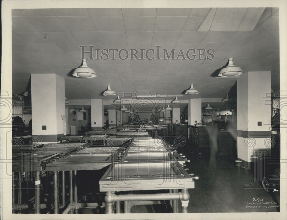 Press Photo Chicago Daily News Composing Room - Historic Images