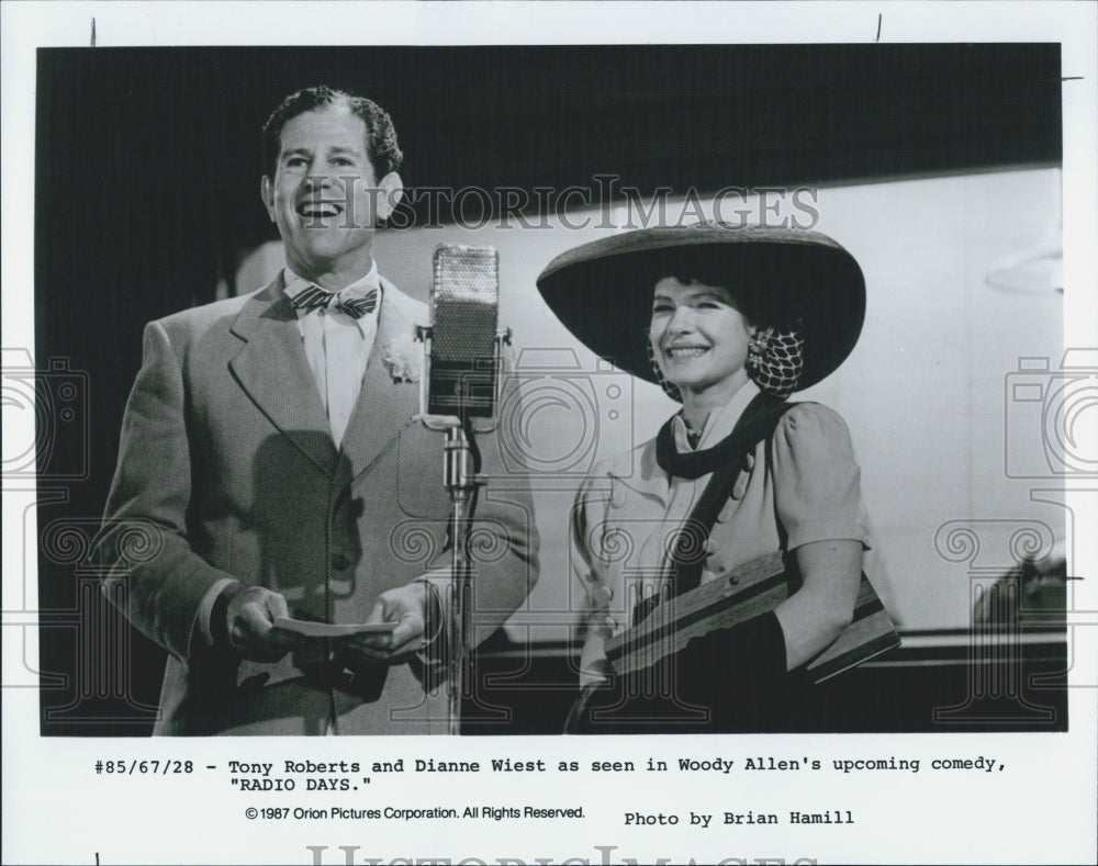 1987 Press Photo Tony Roberts Dianne Wiest Actors Radie Days - Historic Images