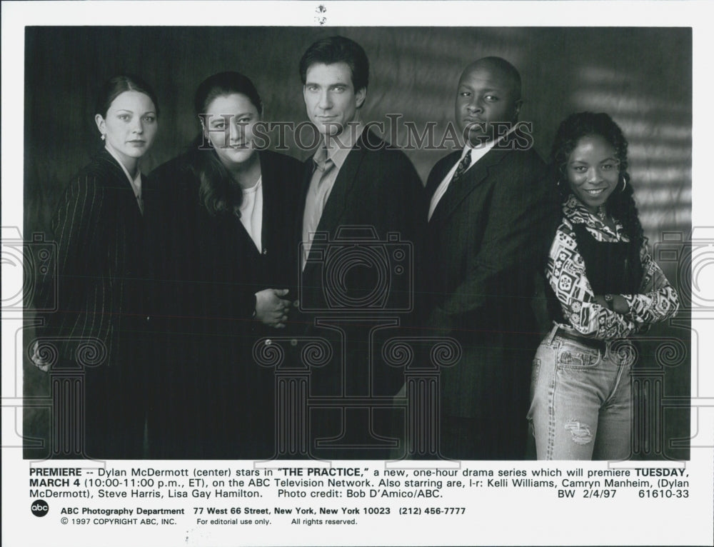 1997 Press Photo Cast Of ABC-TV Series "The Practice" Actors Kelli Williams - Historic Images