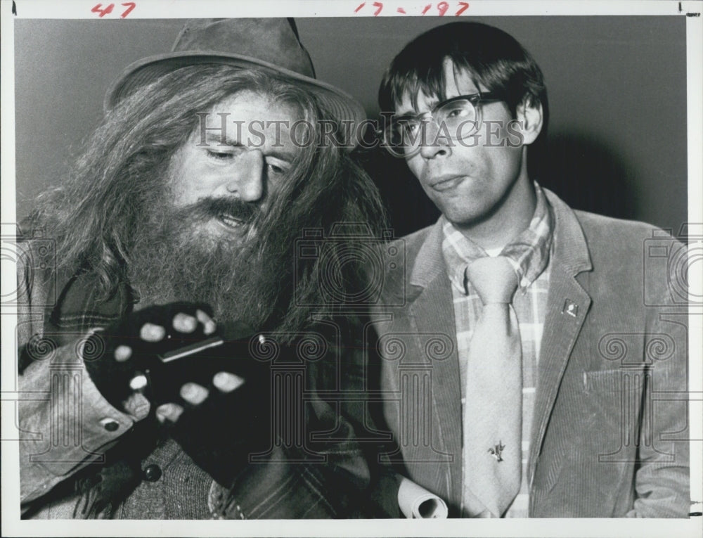 1985 Press Photo Actors John Astin And Thom Bray On NBC Television Show Riptide - Historic Images