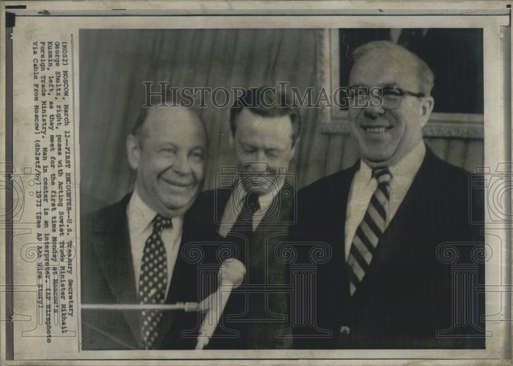 1973 US Treasury Secretary George Shultz Soviet Trade Minister - Historic Images