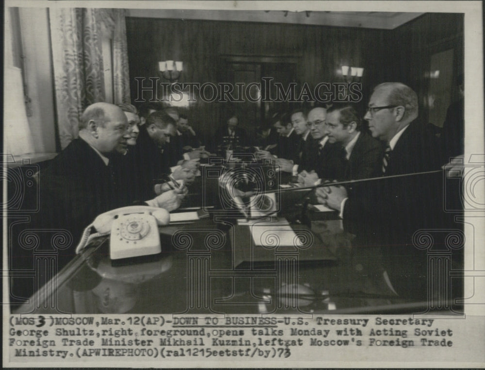 1973 US Treaury Secretary George Shultz Soviet Trade Minister - Historic Images