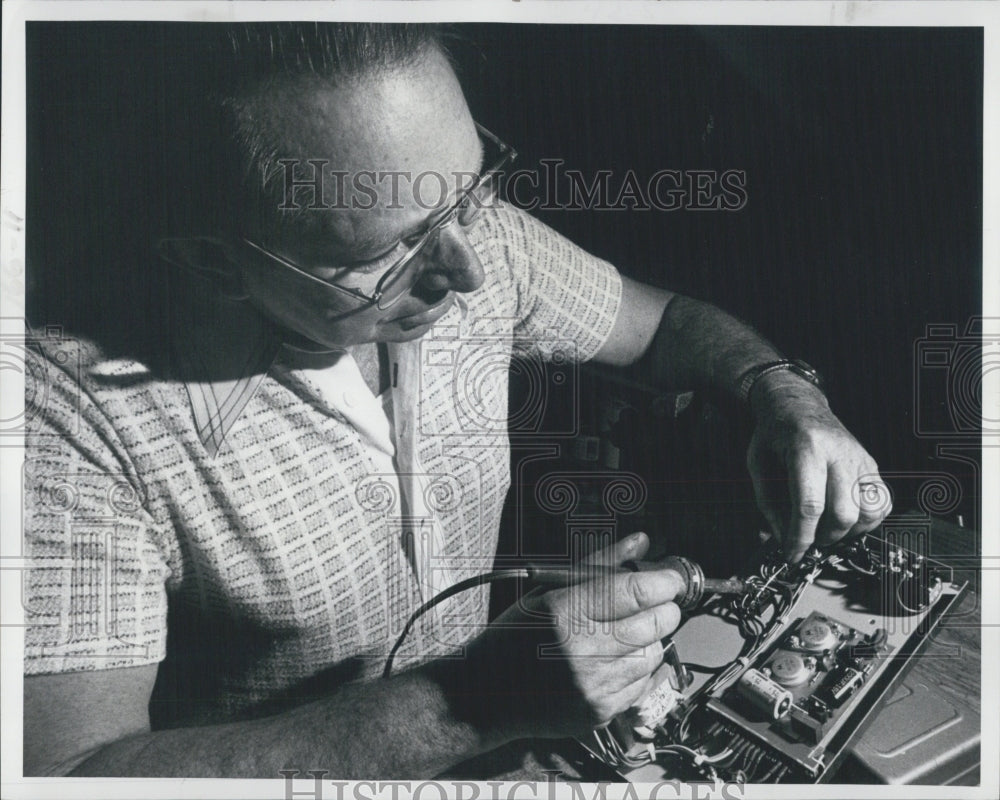 1978 JIm Ingalls Works on Machine Wiring - Historic Images