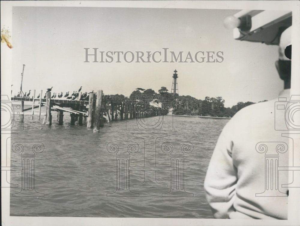 1958 Lighthouse Surveys Silent Island - Historic Images