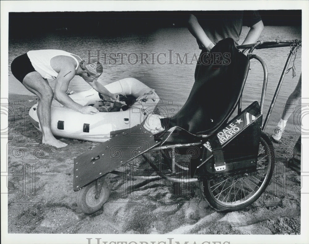 1985 Press Photo Hotys Trialthalon Medford dick and Rich - Historic Images