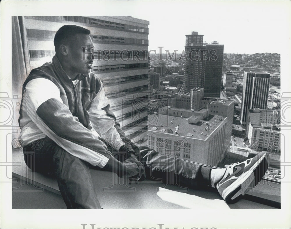 1992 Press Photo Butch Reynolds Track and Field World Champion - Historic Images