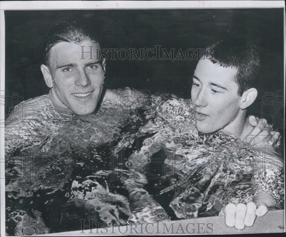 1961 Murray Rose(L)Smiles after breaking the meet record - Historic Images