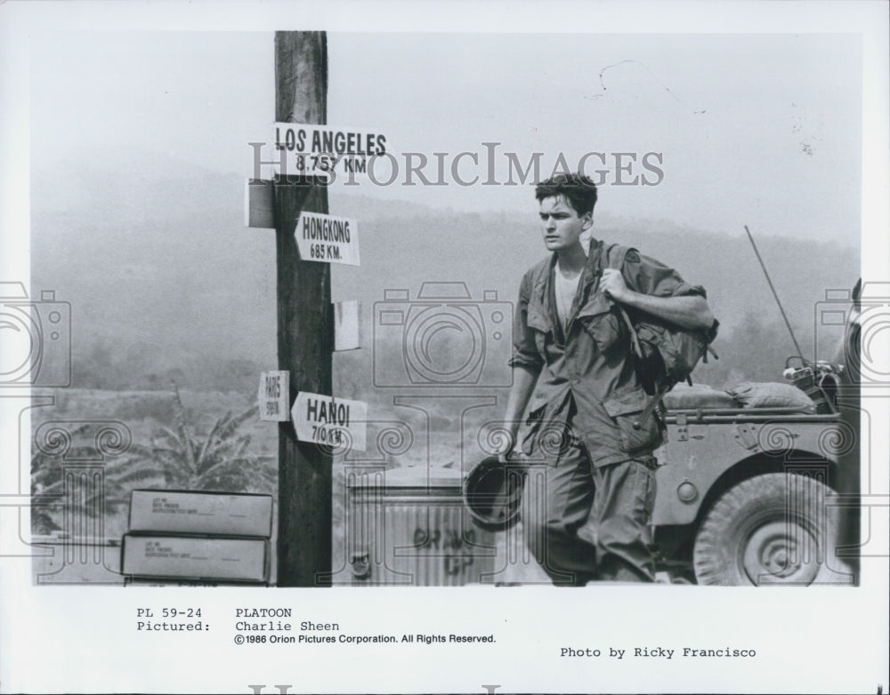 1986 Press Photo Charlie Sheen - Historic Images