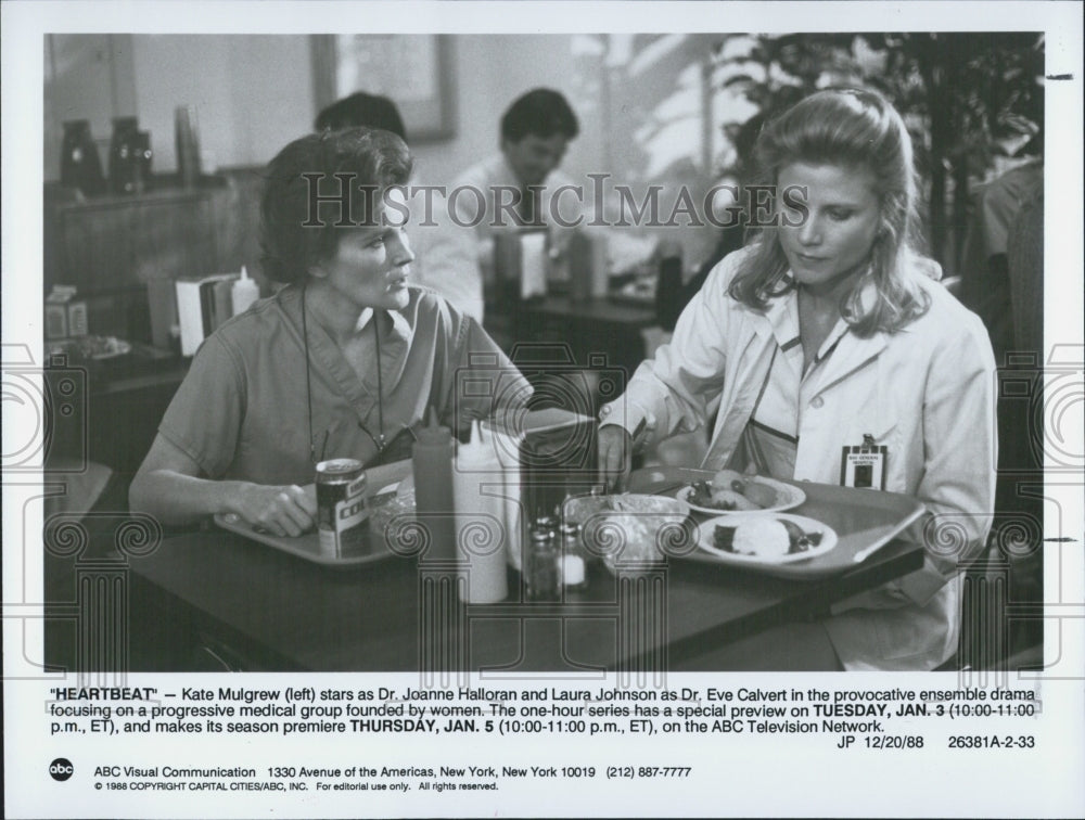 1988 Press Photo Kate Mulgrew and Laura Johnson founders of medical group. - Historic Images