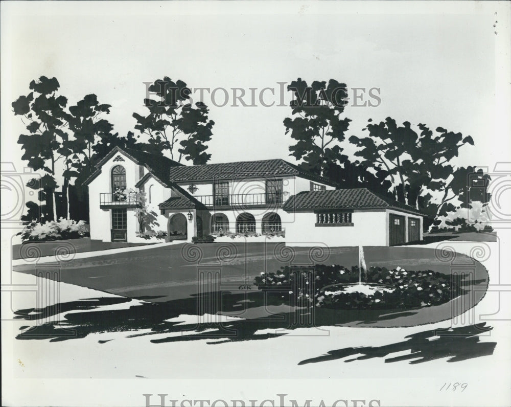 1978 Press Photo Spanish Style Home - Historic Images